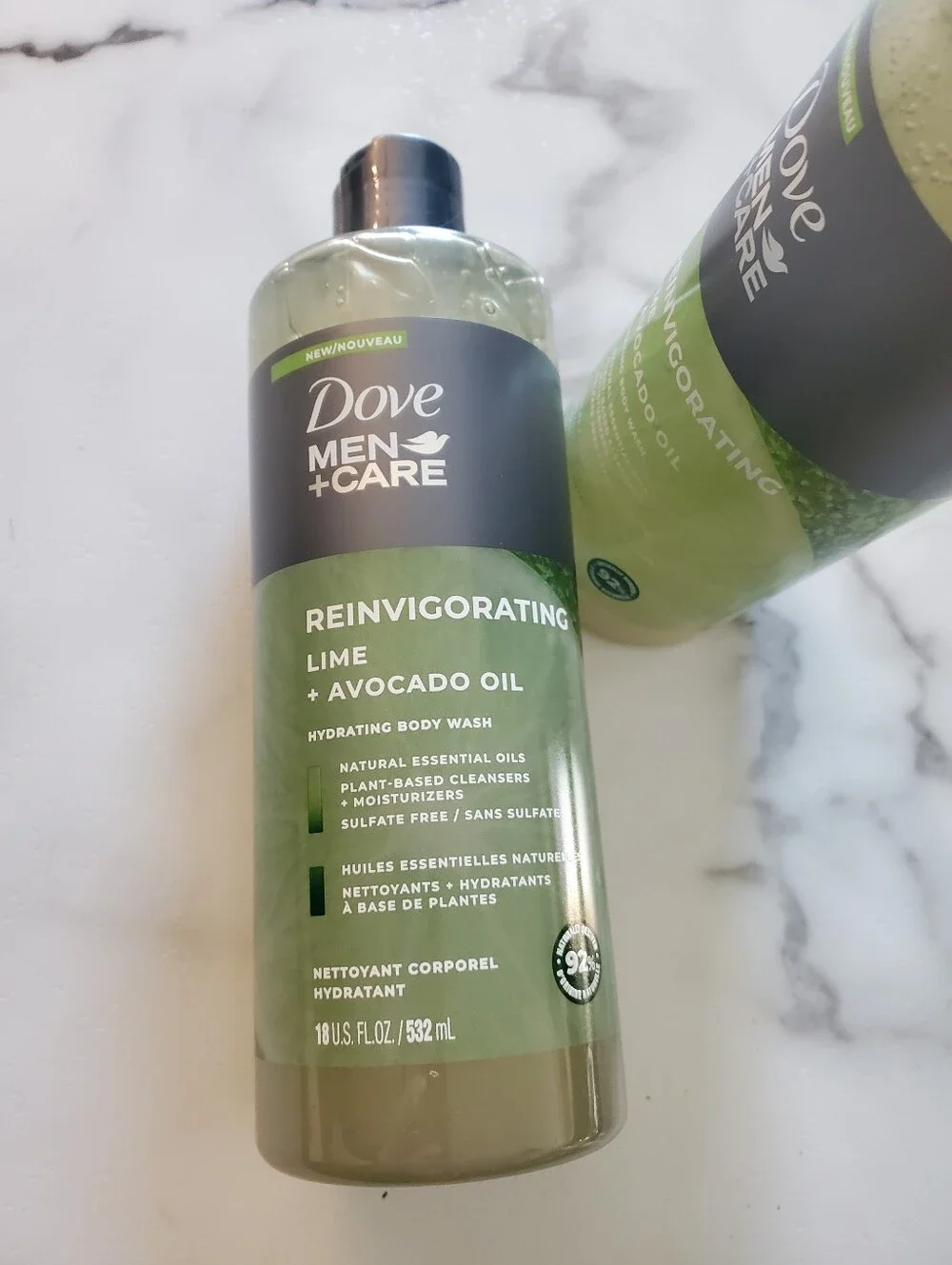 2 Pack Dove Men + Care Reinvigorating Lime + Avocado Oil Body Wash NEW NO TAGS